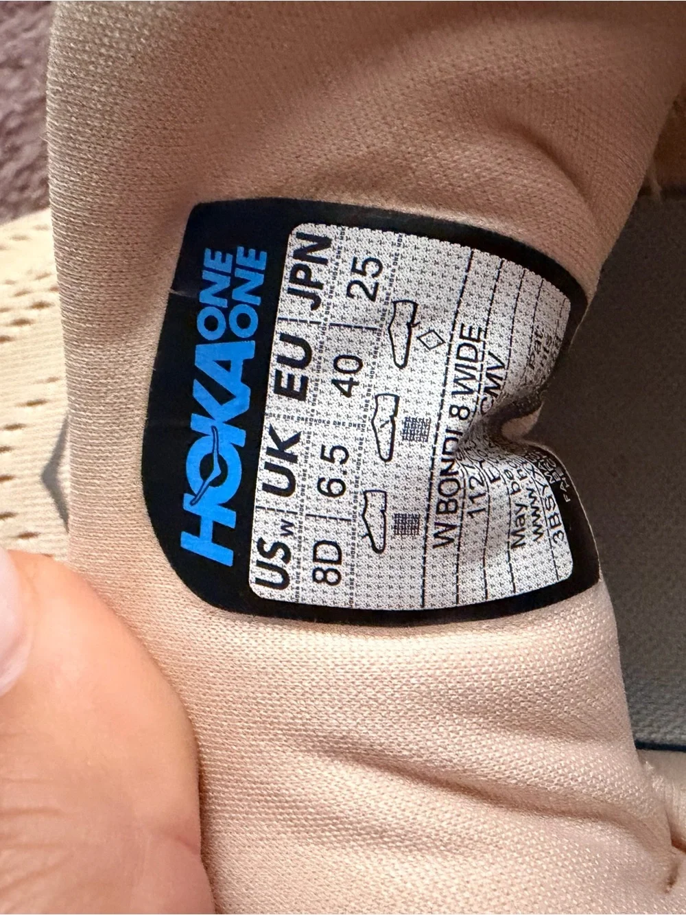 HOKA One One Peach and Blue Logo Running Shoes